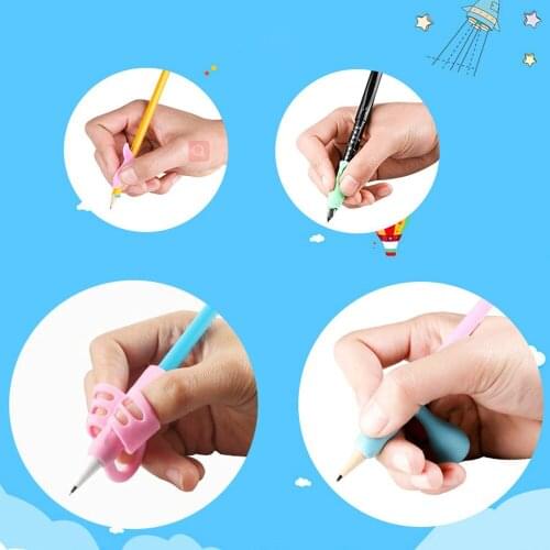 9PCS Pan Holder 2-Finger 3-Finger Silicone Handwriting Pencil Aid Grips Posture Correction Device for Kids Student Home School