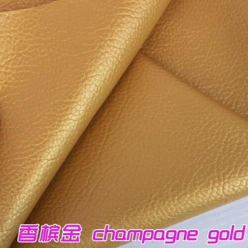 Champagne Gold Big Lychee Pattern PU Synthetic Leather Faux Leather Fabric Upholstery Car Interior Sofa Cover 54" Wide Per yard