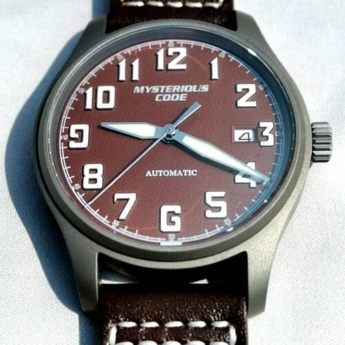 Titanium Watch Men Automatic Mechanical Wristwatch Retro Pilot NH35 Self Winding Sapphire Crystal Luminous Clock Reloje Hombre