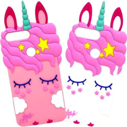 For Huawei Y6 2018 Case Silicone Huawei Y6 Prime 2018 Cute Cartoon Rabbit Ears Unicorn Protective Cover Y 6 2018 Prime Coque