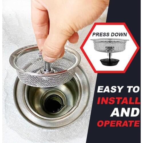 Stainless Steel Sink Replacement Filter Sink Strainer Hair Sewer Outfall Waste Disposer Outfall Strainer Sink Filter Kitchen Acc