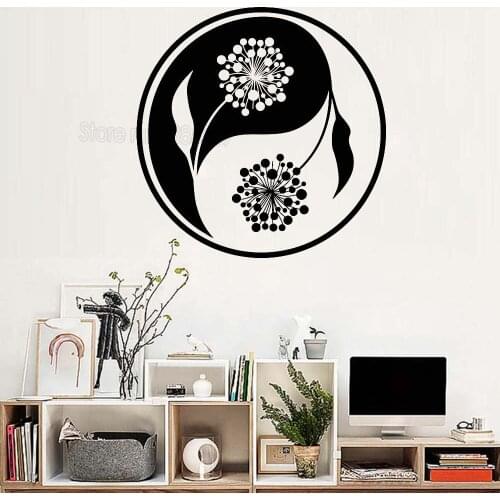 Art Home Decor Flowers Plants Yoga Wall Sticker Vinyl 3d Mural Decals Living Room Wall Decorative Beautiful Yoga Studio LC178