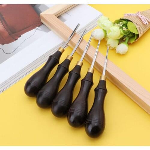 Leather Edge Creaser Steel Blade Ebony Blackwood Shallow Groove Craft Mark Tool D2TD
