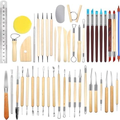 48Pcs Clay Tools Sculpting Pottery Tools Polymer Modeling Clay Sculpture Set For Pottery Modeling,Carving,Ceramics