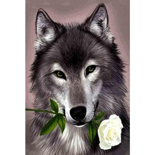 Kexinzu 5D DIY Full Square Round Stone Diamond Painting Cross Stitch Animal Wolf 3D Diamond Embroidery Mosaic Work Hobby Gift