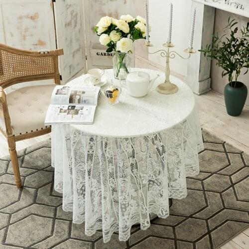 150CM French Round Tablecloth Vintage White/Black Table Cloth Party Wedding Decor Jacquard Lace Tablecloth Dinning Table Cover