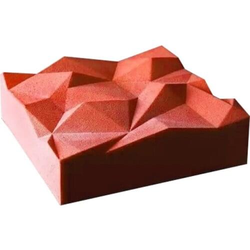 Square Rock Shaped Mousse Mold Non Stick Silicone Cake Dessert Baking Dish Chocolate Pudding Moulds Cake Decorating Tool