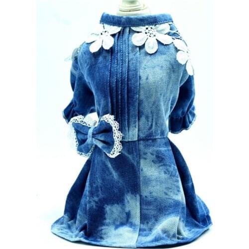 Summer Pet Dog Denim Dress Small Dog Clothes Chihuahua Yorkie Teddy Pet Supplies Accessories