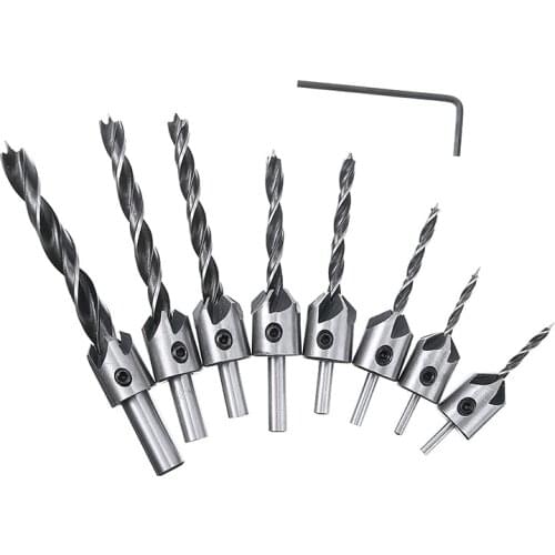 9Pcs Countersink Head Tapered Drilling Bit Set Wood Pilot Hole Woodworking Drill Woodworking Chamfer 3/4/5/6/7/8/9/10mm