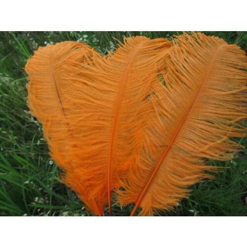 Wholesale 50pcs / lot high quality ostrich feathers 22-24 inches / 55-60 cm orange feather stage decoration celebration
