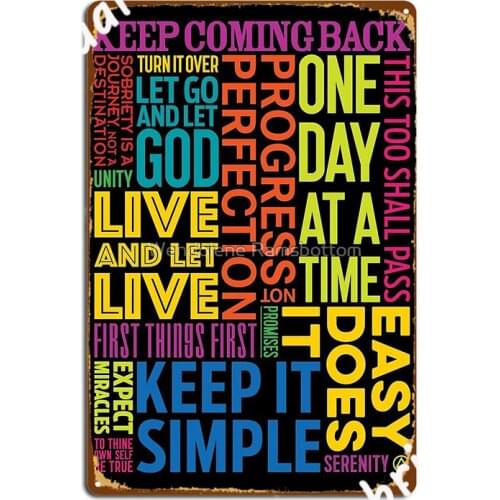 Recovery Greeting Cards Metal Plaque Poster Kitchen Wall Plaque Wall Cave Decoration Tin Sign Poster