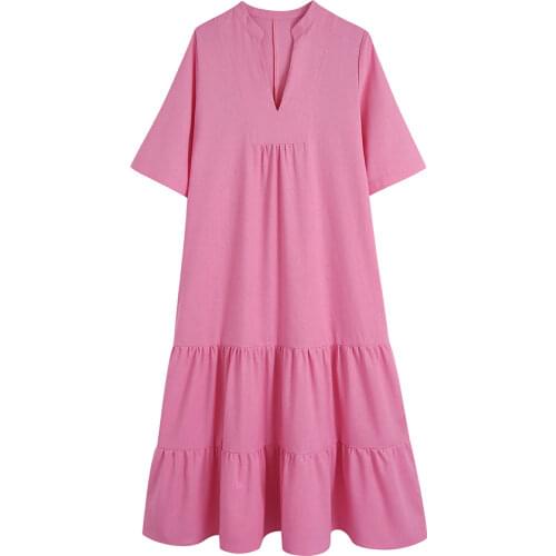 SHEMUJERSKY Linen Summer Dresses