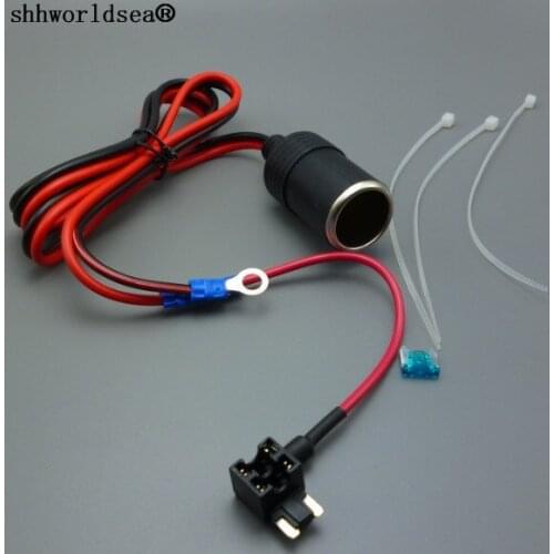 Shhworldsea 1M 1.5mm2 Car Cigarette Cigar Lighter DC12V Extension Micro Fuse Tap Holder Lead