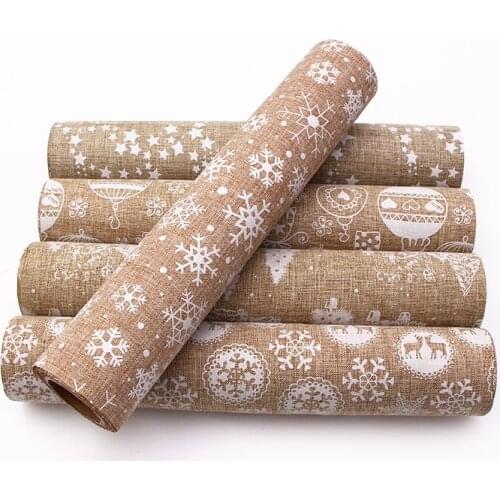 28*270cm Muti Styles Christmas Bunny Table Runner Artificial Jute Fabric Printed Tablecloth Party Home Decoration Tableware Pad