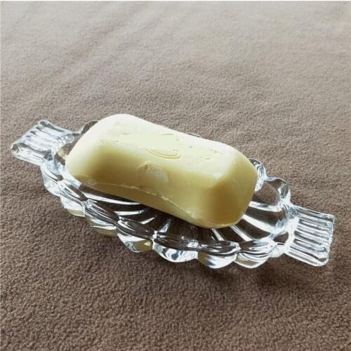 Modern Concise Handle Glass Soap Dish Ornamental Glass Soap Box Homeware Decor Bathroom Daily Necessity Supplies Accessories