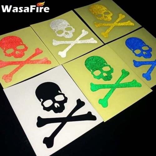 New Bike Reflective Sticker Fluorescent Skull Bicycle Stickers Cycling Road MTB Fixed Gear Skeleton Decals Bicycle Accessories