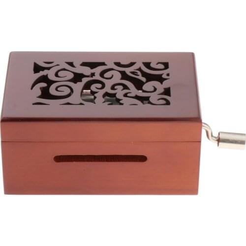 Vintage Hand Crank Music Box With Paper Tape Puncher Carved Wooden Box Decorative Creative Birthday Gift DIY Your Own Music