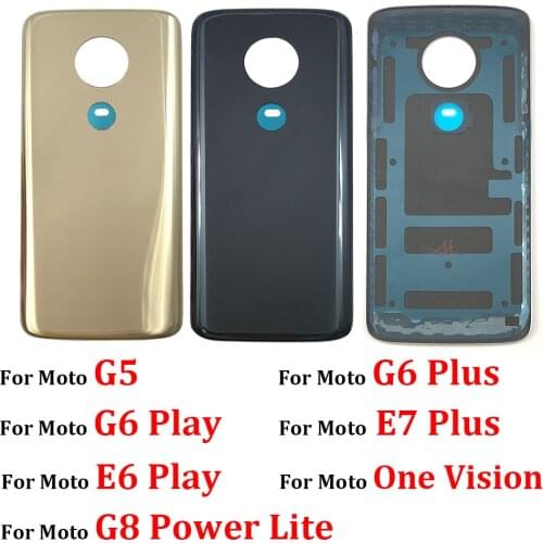 Battery Rear Back Cover Case Housing For Motorola Moto X4 G5 G6 E6 Play E7 Plus G8 Power Lite One Vision With Adhesive