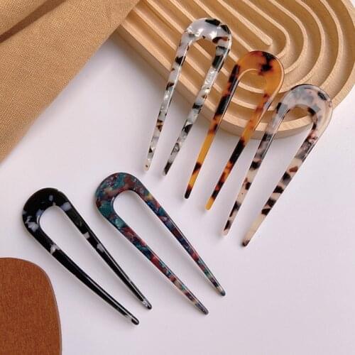 2pcs/lot Korean Hair Clip Women Hair Sticks Elegant Colorful Leopard Texture Acetate Hair Sticks Girls Hairclip Hair Accessories