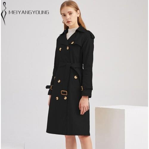 MEIYANGYOUNG Womens Fashion Windbreakers Light 2021 Autumn Causal Woman Trench Coat Ladies Overcoat With Belt Women Outerwear