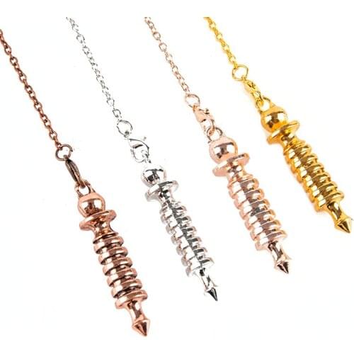 1PC New Pendulum Metal for Dowsing Pendulo Divination Healing Screw Shape Charm Jewelry Accessories For Women Men
