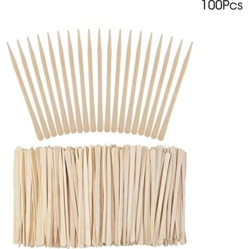100Pcs/lot Waxing Craft Wax Stick Tattoo Medical Wooden Sticks Wooden Face Hair Removal