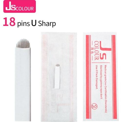 500PCS U Shape 18 pin Microblading Needle Eyebrow Tattoo Blade For Permanent Makeup Manual Pen 3D Eyebrow