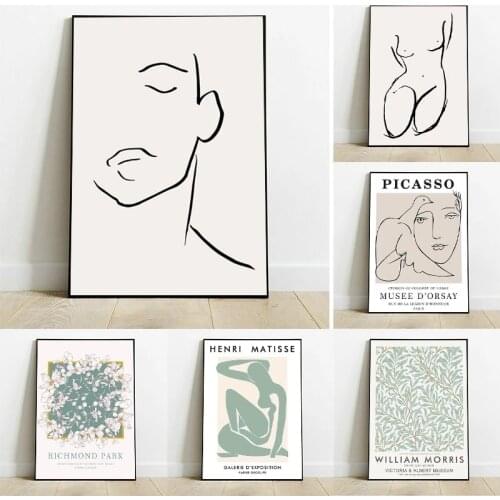 Abstract Body Figure Matisse William Morris Picasso Canvas Painting Vintage Poster And Prints Wall Art Picture Living Room Decor