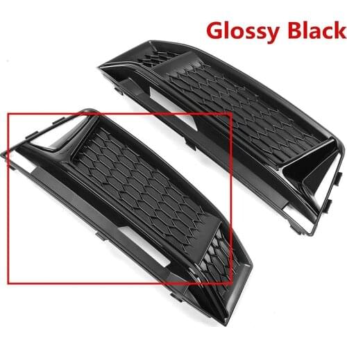 Car Front Fog Light Grill Grille Lamp Cover Honeycomb Hex for - A4 B9 S-Line S4 2016-2018 8W0807681K 8W0807682K