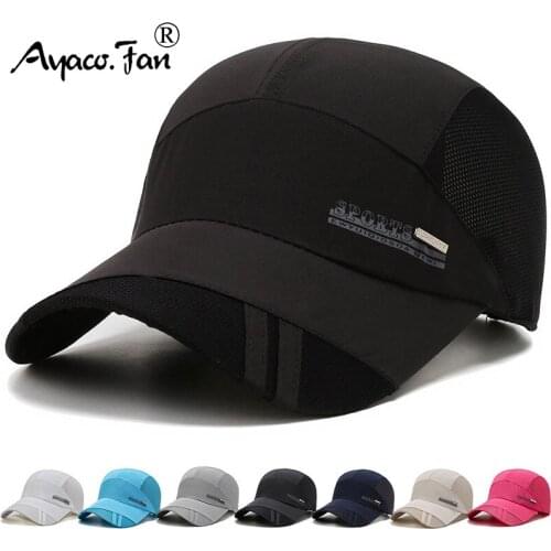 Men Women Quick-dry Sports Baseball Cap Snapback Sunhat Mesh Patchwork Outdoor Fishing Running Hip Hop Baseball Hats Casquette