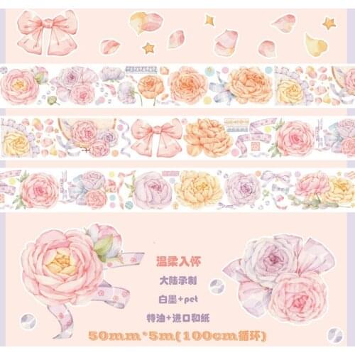 Gentle Penoy Special Oil PET Washi Tapes Bullet Journal Masking Tape Adhesive Tape DIY Scrapbooking Decoration Washi Stickers