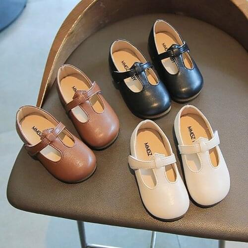 2021 Spring Autumn Girls Shoes Yellow Mary Janes For Girls Kids Baby Hollow Outs Princess Shoes Kids Flats Leather Dress Shoes