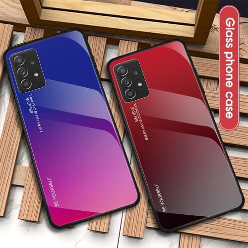 For Samsung Galaxy A52 Case Slim Glass Hard PC Back Cover For Samsung Galaxy A32 A72 A52 5G Phone Case Soft Edge Cover a52 a 52