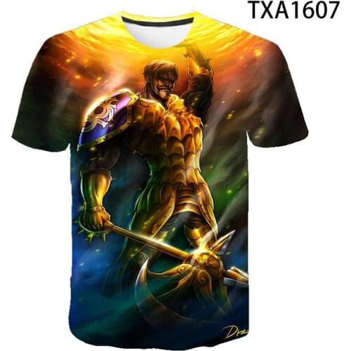 New Summer Printed 3D T-shirt Escanor Men Women Children Summer Cool Tee Tops Male Streetwear Cool T Shirt Boy girl Kids