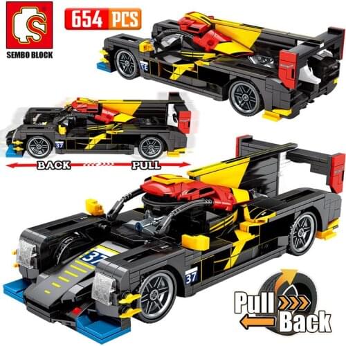 1:18 City Pull Back Racing Car MOC Building Blocks Electric DC Super Vehicle Creator Model Bricks Educational Toys For Children