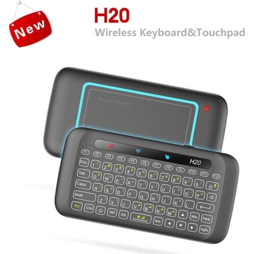 H20 Mini keyboard with Full Touchpad Backlit IR Leaning 2.4GHZ Air Mouse remote controller for Android TV Box