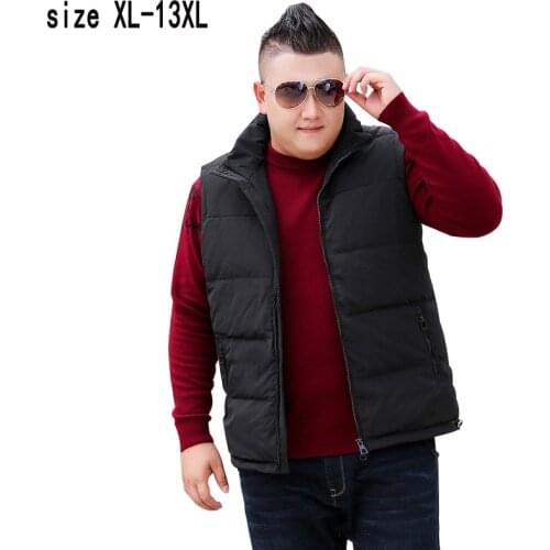 New arrival mens super large 11XL 12XL 13XL Men fashion Yards Down Jacket Vest White Duck Thick Loose Casual Sleeveless