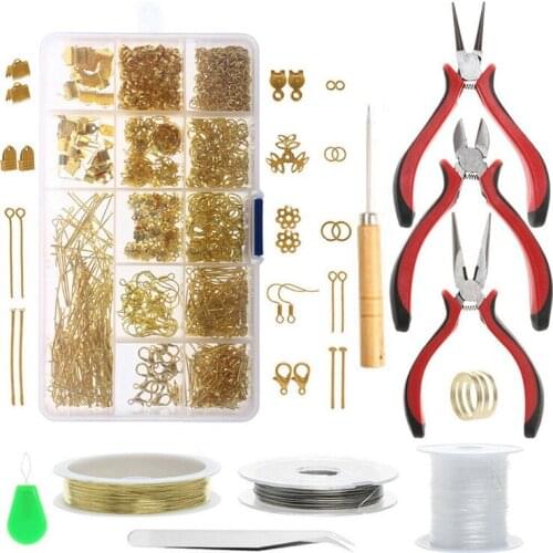Jewelry Making DIY Bracelet Necklace Material Tool Pliers,Jewelry Set Getting Started,Bracelet,Earring Making Kit