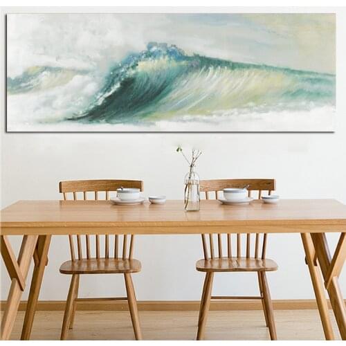 Green Ocean Sea Waves Canvas Seascape Painting Cuadros Abstract Modern Poster and Print Art Scenery Wall Picture For Living Room