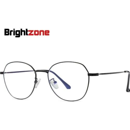 Brightzone Male Anti Radiation Blue Light Blocking Fashion Round Spectacle Frame Woman Computer Rim Glasses For Sight Vintage