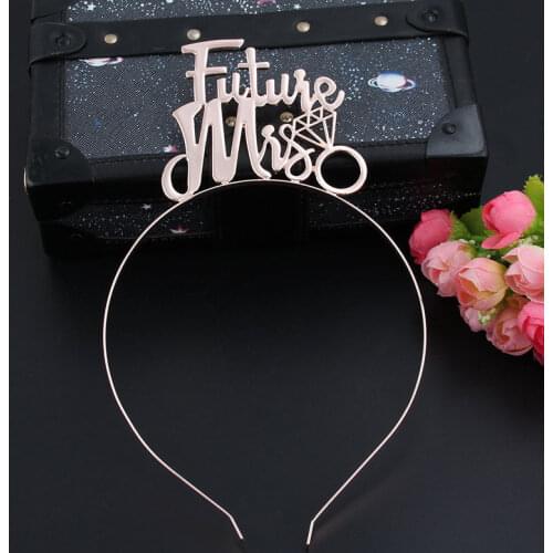 Bride Tiara Headband Gold Future Mrs Set for Vintage Wedding Bridal Shower Hen Bachelorette Party Hair Decoration Supplies