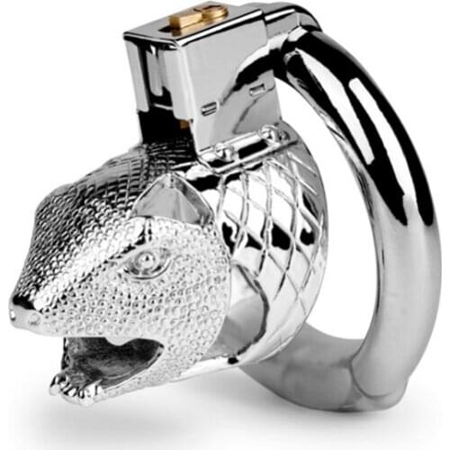 Chastity Device Snake Head Metal Male Belt Cock Cage Penis Ring Locking Bondage Sex Toys Products For Men