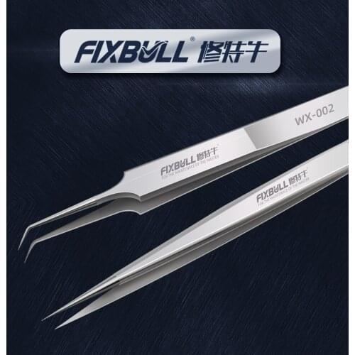 FixBull Electronics Industrial Tweezers Anti-static Curved Straight Tip Precision Stainless Forceps Phone Repair Hand Tools Sets