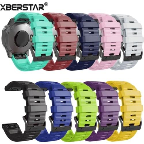 26mm Soft Silicone Wristband Strap Watchband for Garmin Fenix6x/6x Pro/5x/5x Plus for Garmin Mk1/F3 Smart Watch Accessories
