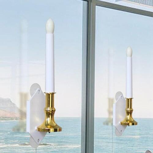 Christmas Window Candle Lights, Solar Powered Electric LED Taper Candles Flameless for Home Dinner Party Decorations