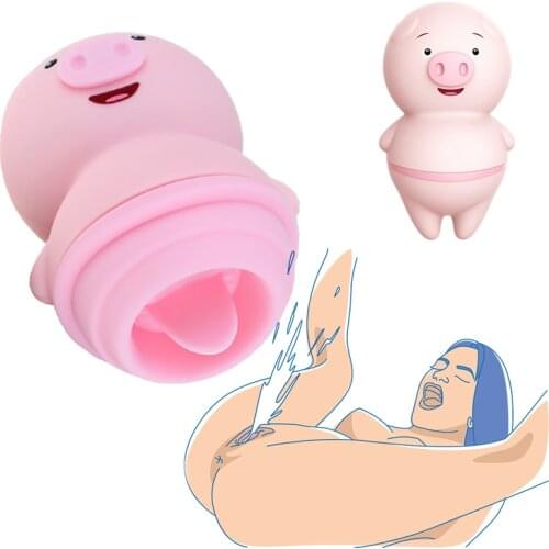 Cute Pig Tongue Lick Vibrator Sex Toys For Women Clitoris Nipple Massager Female Breast Stimulator Erotic Machine Masturbator