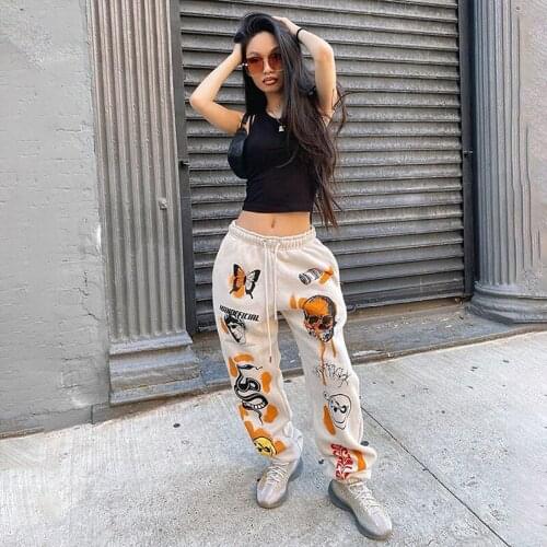 Sweatpants for Women 2021 Autumn New Loose Baggy Fashion Oversize Sports Pants Balck Trousers Female Joggers Hip Hop Streetwear