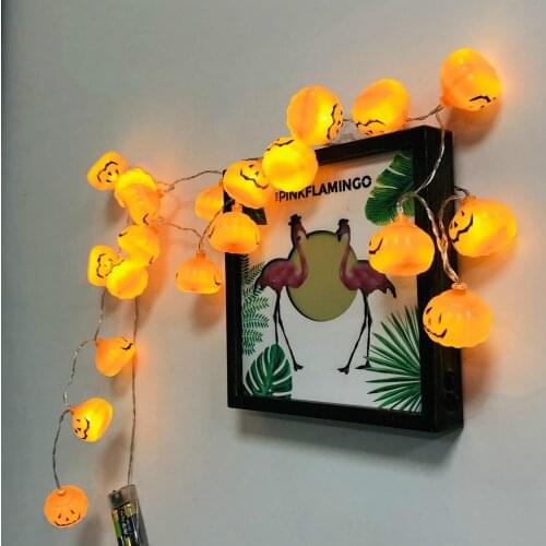 LED Lantern Halloween Holiday Lights String Light Manual DIY Pumpkin Lamp Battery Powered Style 20/40 Led Flashing outdoor