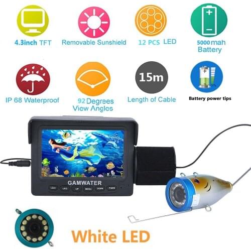 Mountainone Original Video Fish Finder Underwater Ice Video Fishfinder Fishing Camera 12pcs Infrared LED 4.3" monitor camera kit