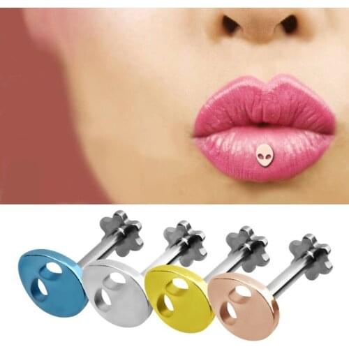Woman Body Jewelry Stainless Steel Lips Stud Ear Studs Earrings Cartilage Piercings Accessories Fashion Goth Punk Lip Piercing